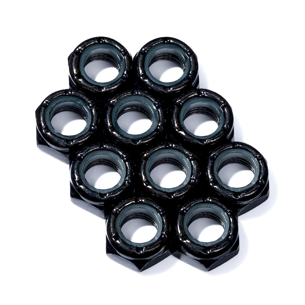 BLACK Custom Axle Nuts Hardware (10) Roller Skate / Quad Skate / Derby Skate - Defiant Upgrades