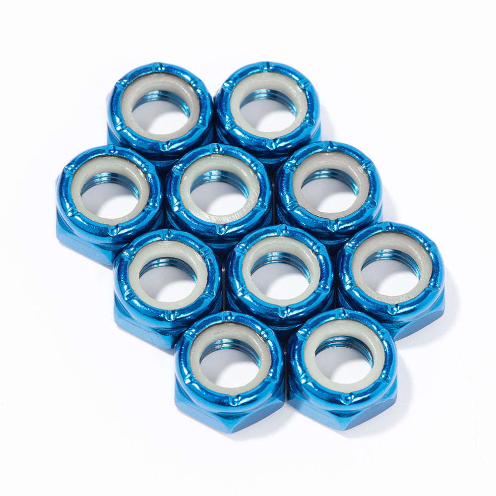 BLUE Custom Axle Nuts Hardware (10) Roller Skate / Quad Skate / Derby Skate - Defiant Upgrades