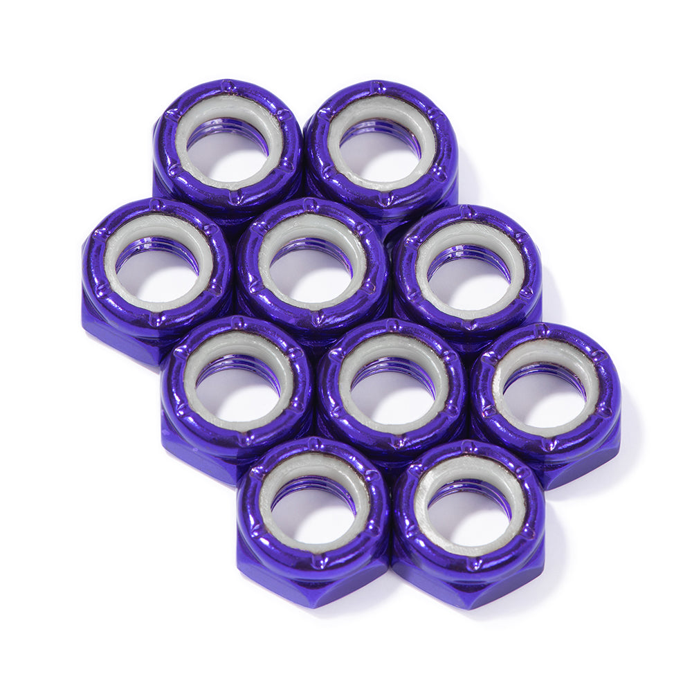 PURPLE Custom Axle Nuts Hardware (10) Roller Skate / Quad Skate / Derby Skate - Defiant Upgrades