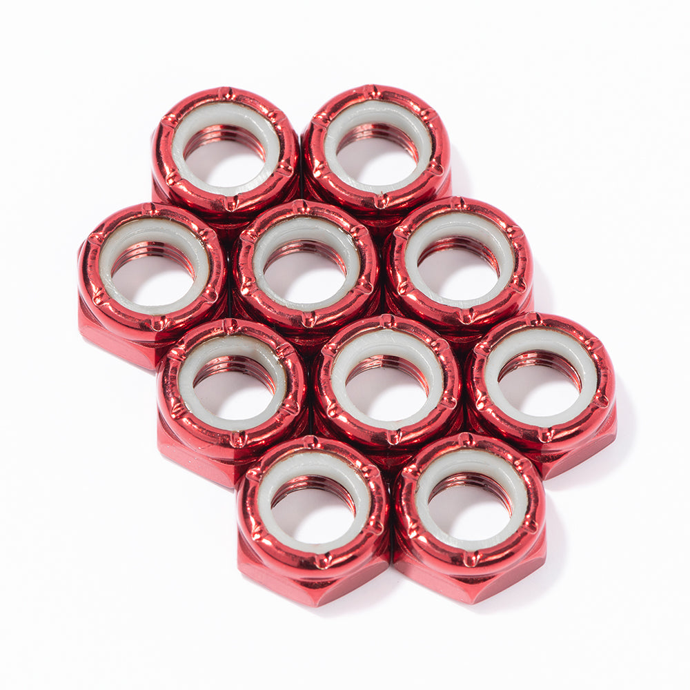 RED Custom Axle Nuts Hardware (10) Roller Skate / Quad Skate / Derby Skate - Defiant Upgrades