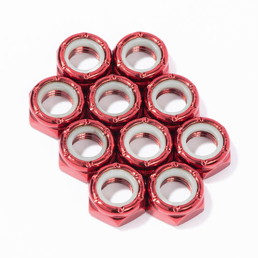 RED Custom Axle Nuts Hardware (10) Roller Skate / Quad Skate / Derby Skate - Defiant Upgrades