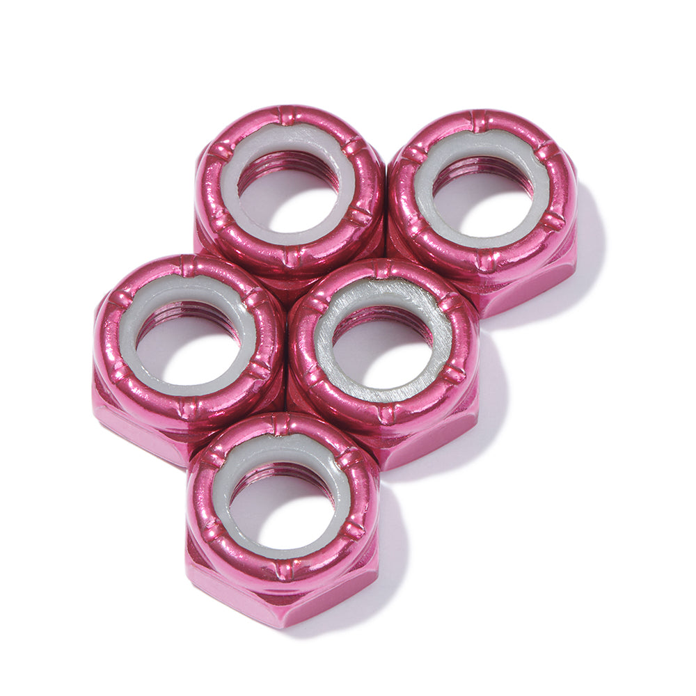 DARKER PINK Custom Axle Nuts Hardware (5) Skateboard / Long Board / Penny Board / Cruiser - Defiant Upgrades