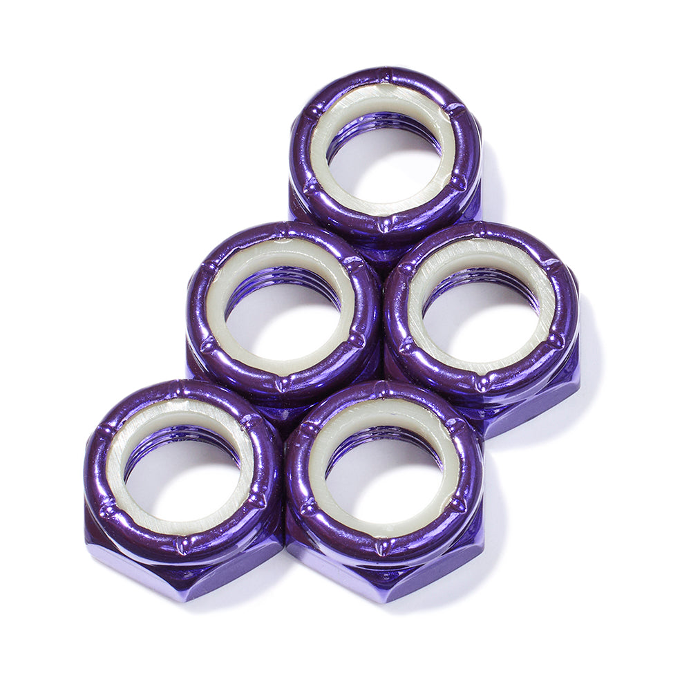 PURPLE Custom Kingpin Nuts Hardware (5) Roller Skate / Quad Skate / Derby Skate - Defiant Upgrades