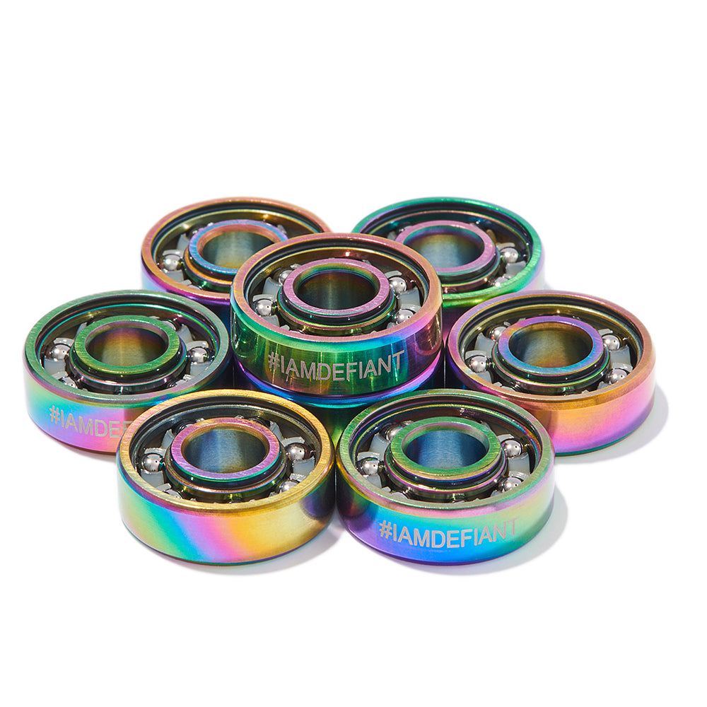 OIL SLICK Premium Skate Bearings (8) Skateboard / Long Board / Penny Board / Cruiser - Defiant Upgrades